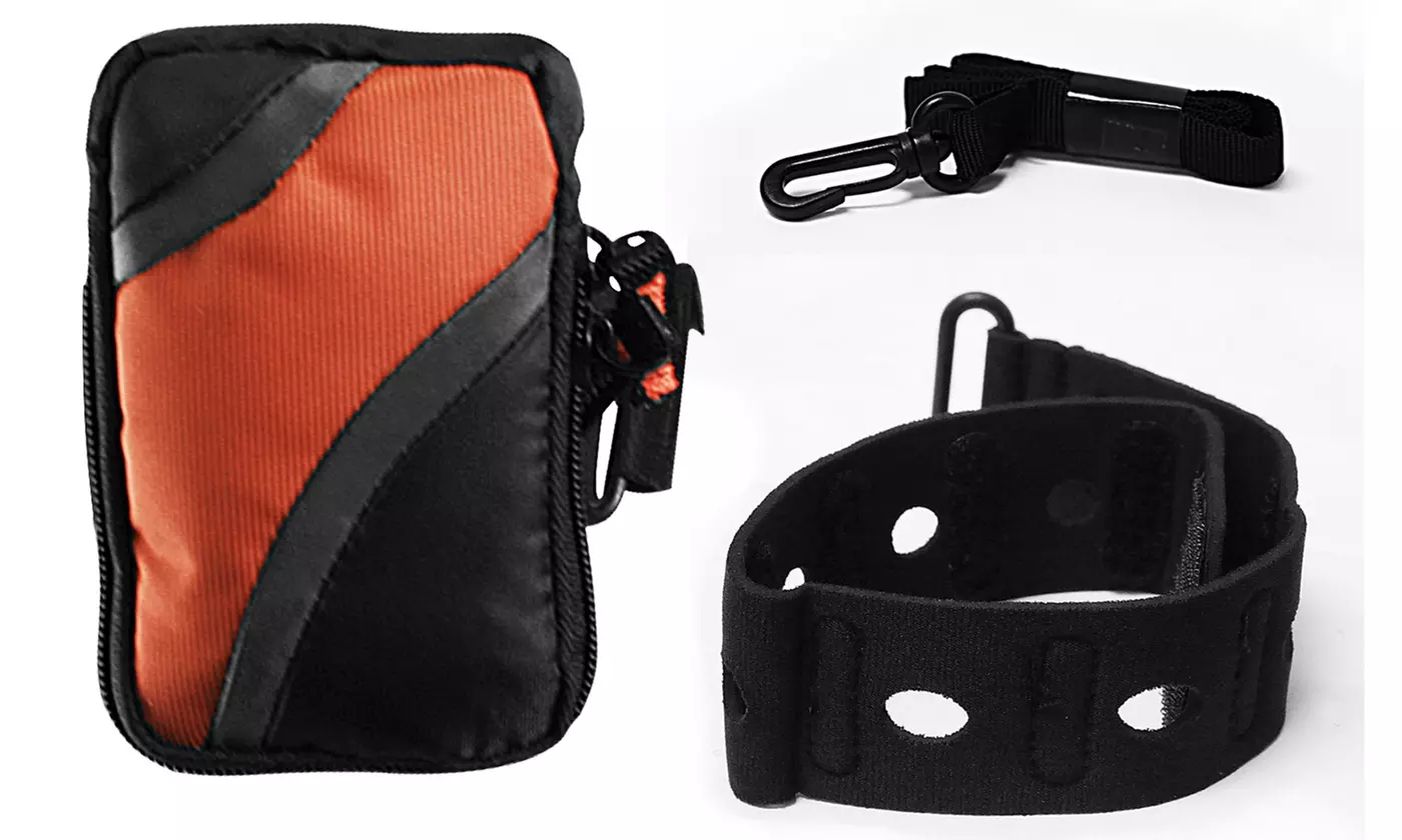 Case Logic Black & Orange Small Size Case with Armband & Lanyard - Primary Image