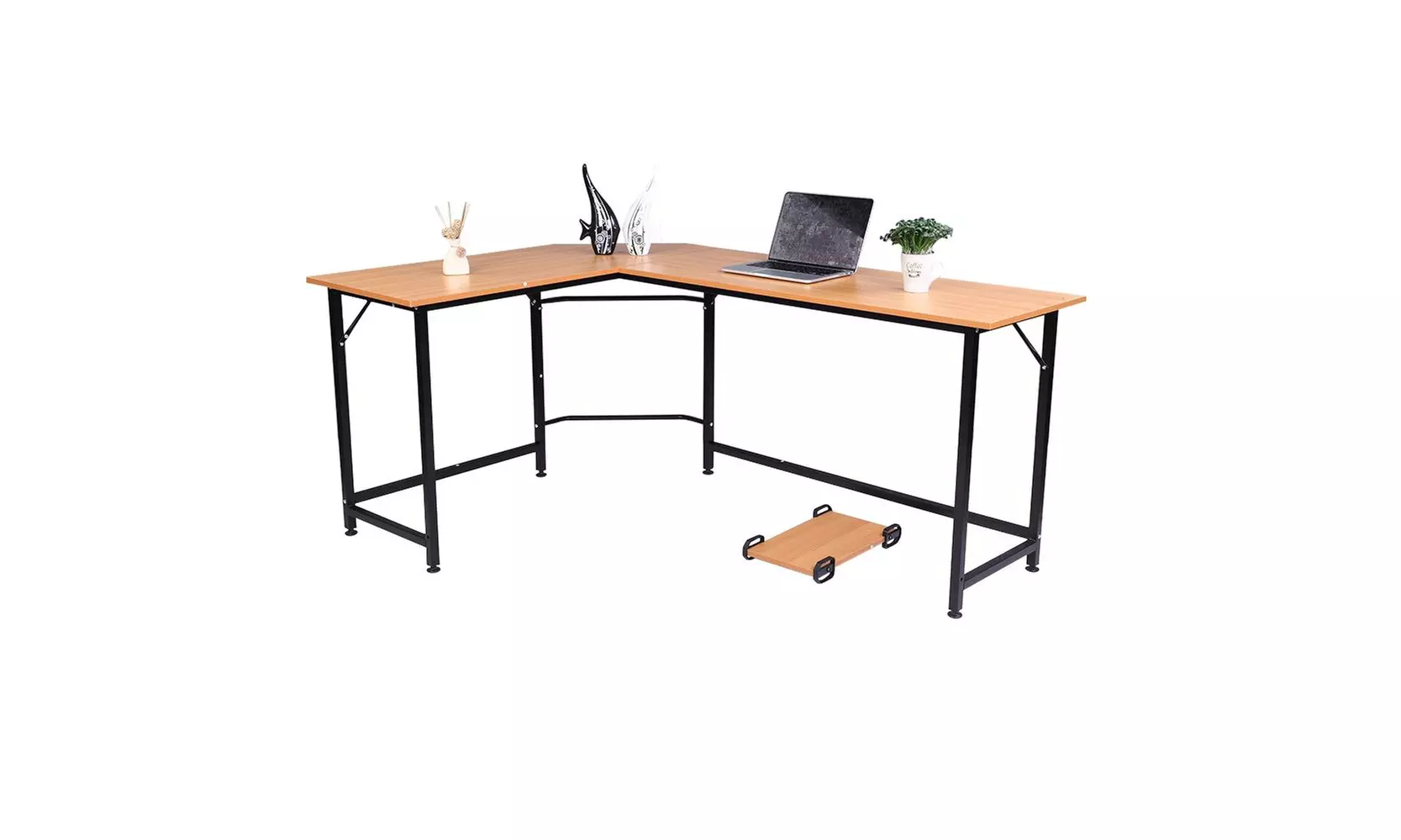 L-Shaped Computer Desk Corner Desk Gaming Table Writing Table - Primary Image