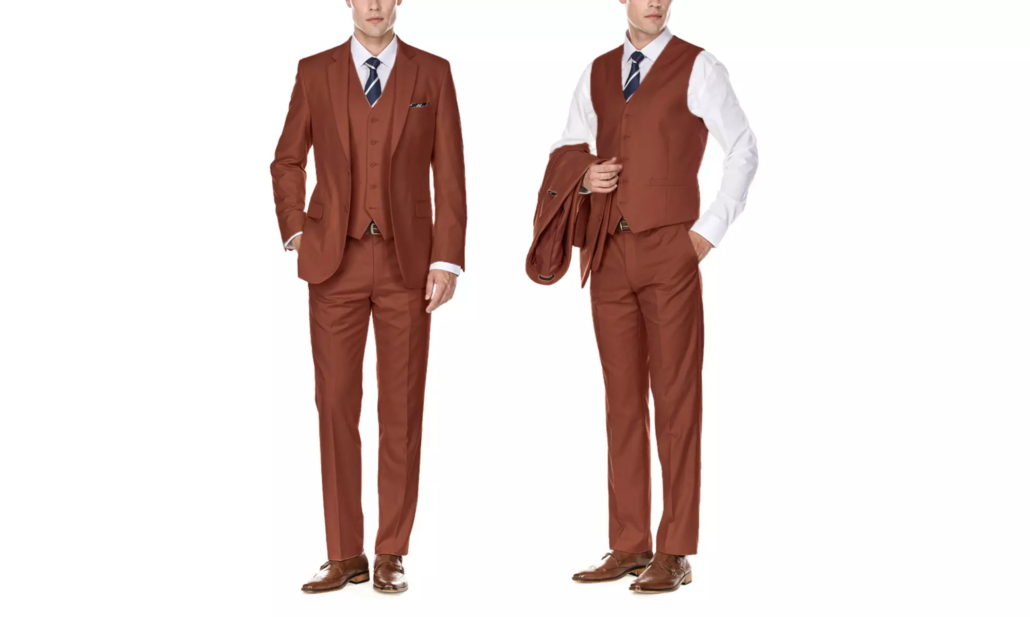Men's Premium Slim Fit 3PC Suits (Lt beige, Hunter green, Copper)