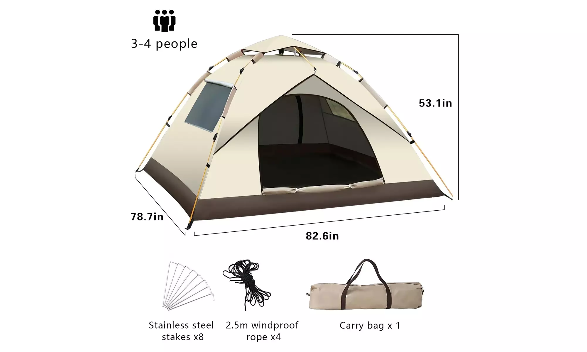 Pop Up Tent,Camping Tent for 2-4 Person Portable Waterproof 