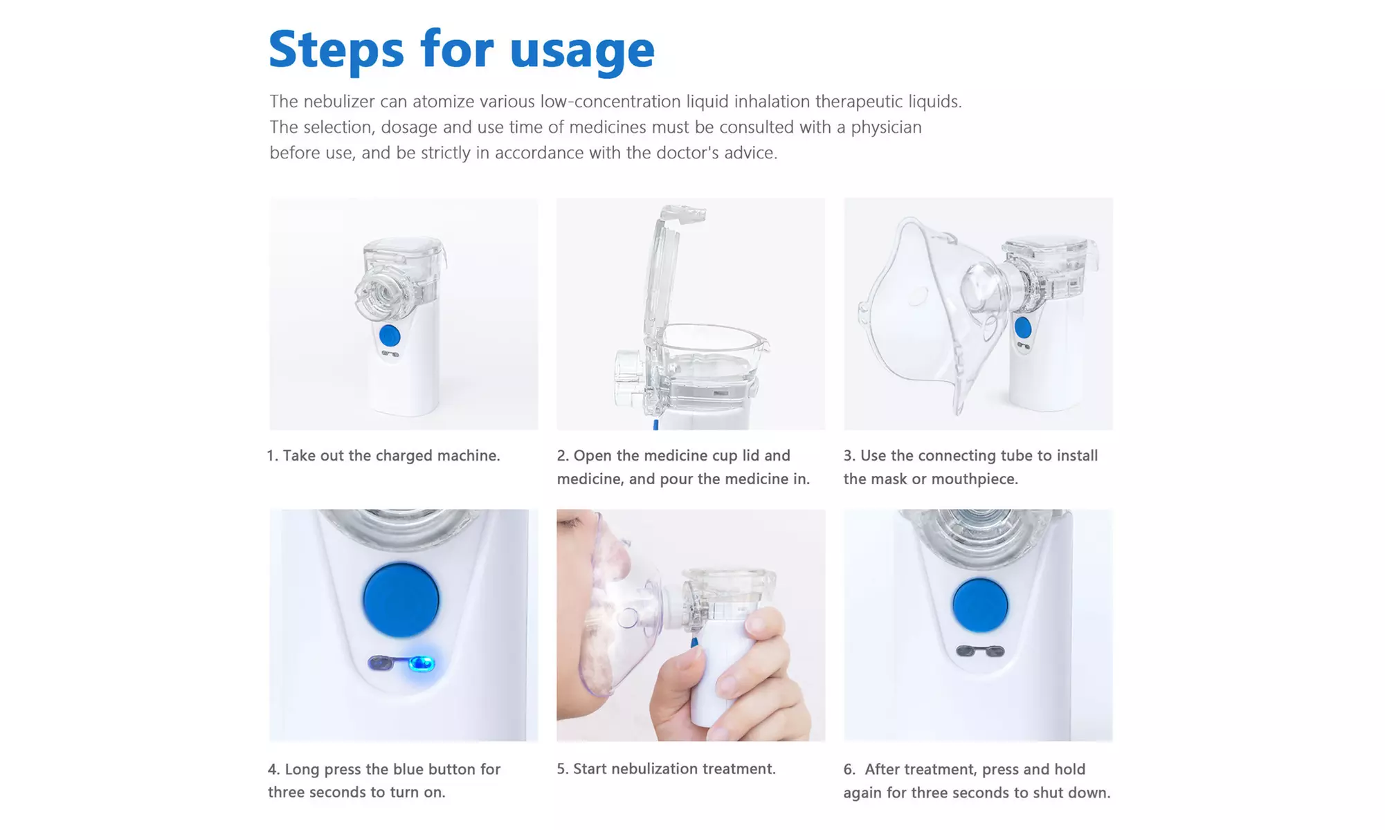 Portable Nebulizer Machine Handheld Atomizer Steam Inhaler for Adult & Children