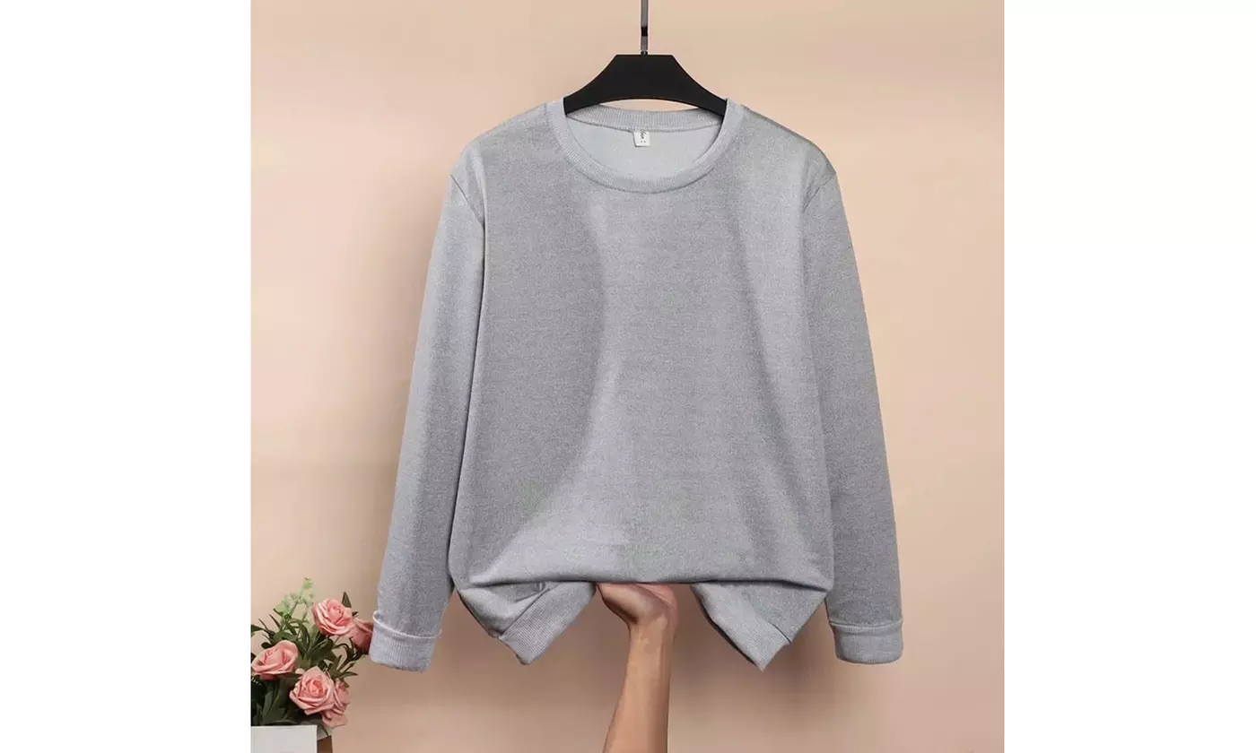 Men's Long Sleeves Crew Neck Fleece Lined Pullover Sweatshirt 
