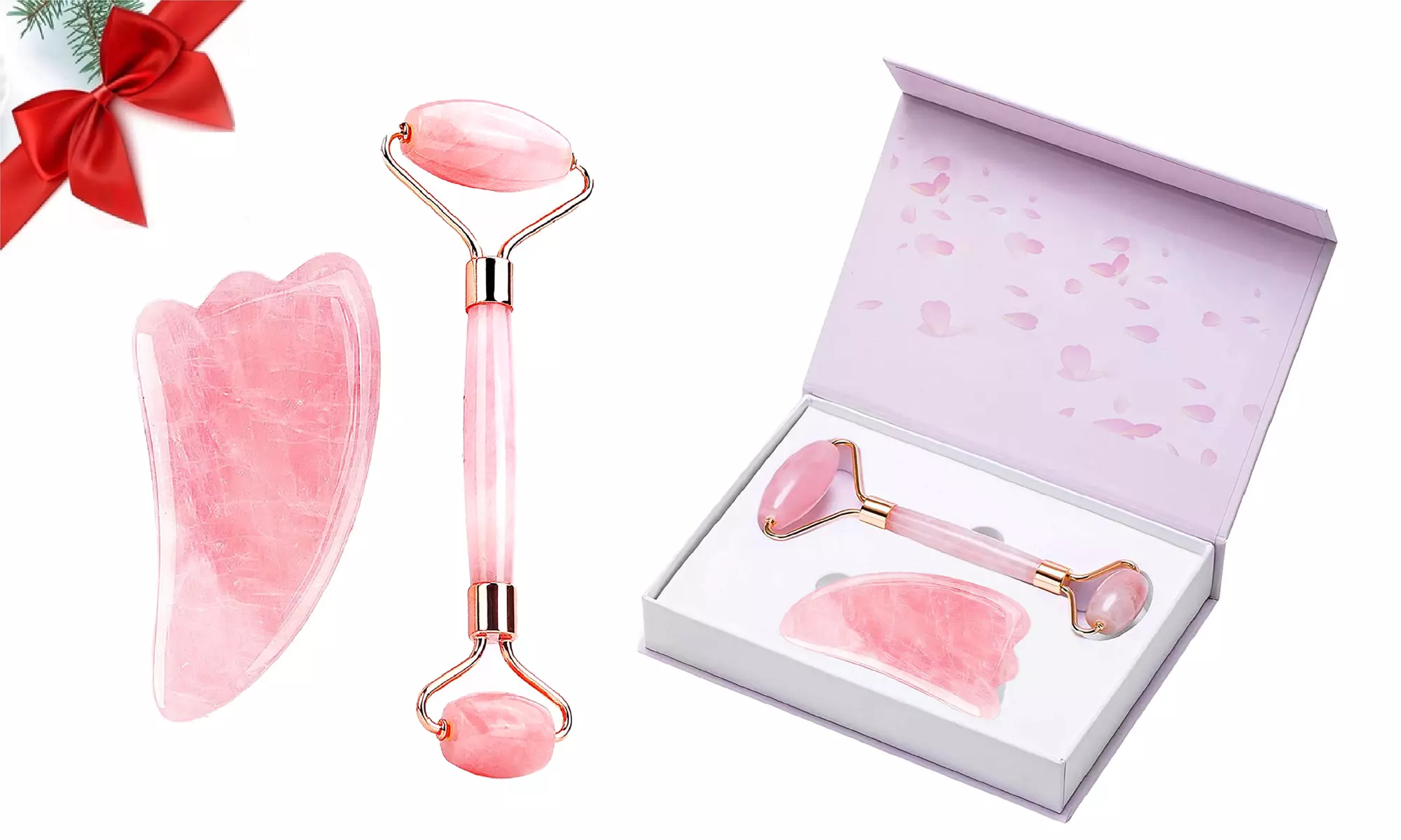 Jade Roller & Gua Sha Scraping Massage Tool Facial Beauty Roller Skin Care Tools - Primary Image