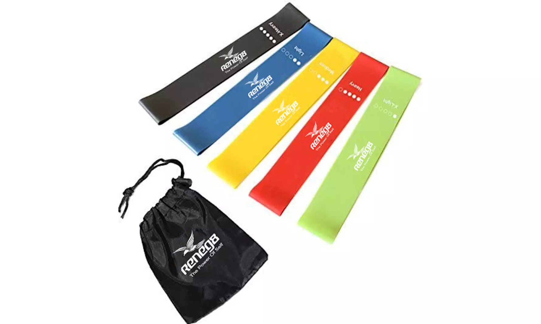 RENEG8 Resistance Bands Exercise Bands - Natural Latex (Set of 5) - Primary Image