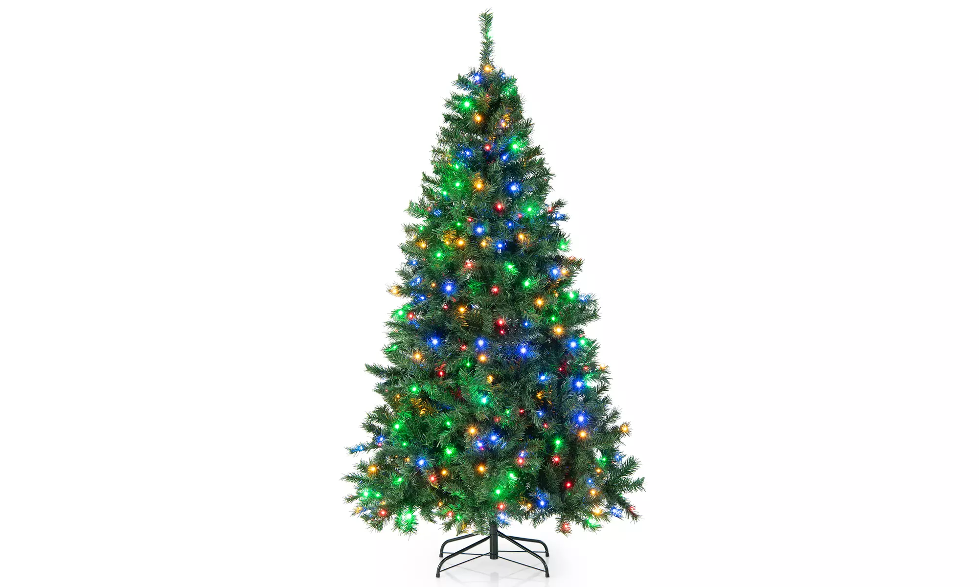 Costway 7FT Pre-Lit Hinged Christmas Tree 350 Lights No Fluffing Required