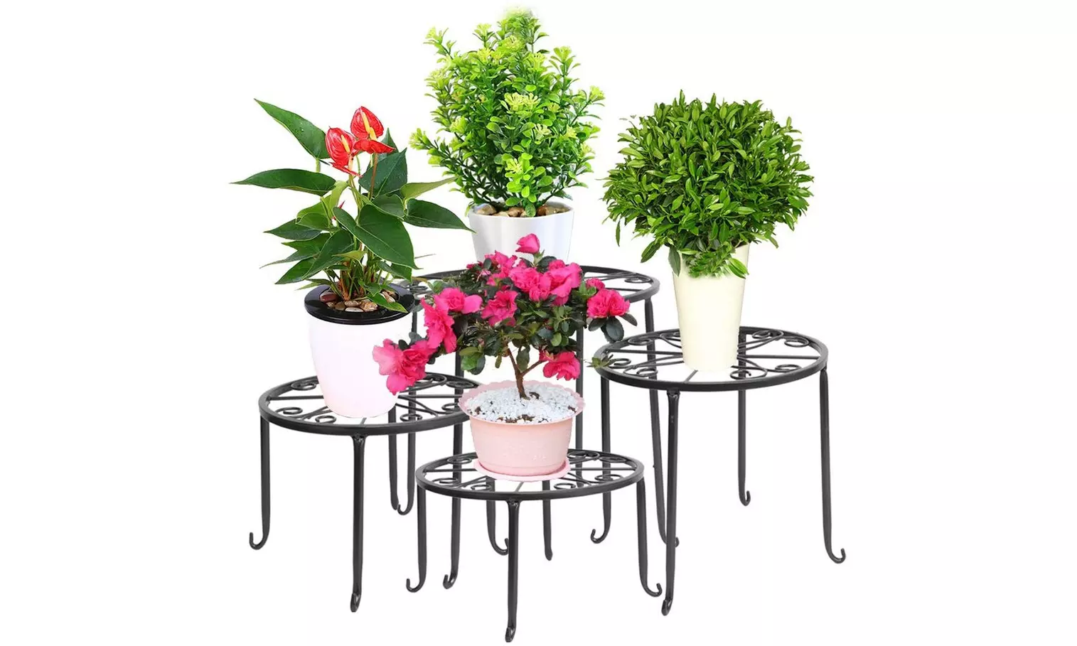 4 in1 Round Metal Potted Plant Stands 