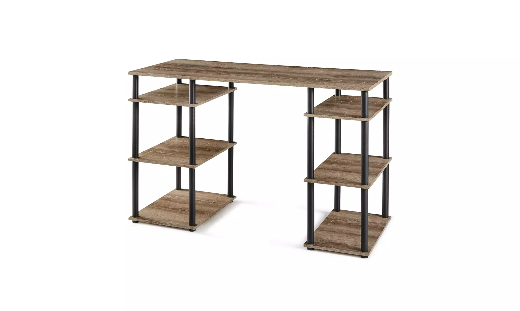 Mainstays No-Tools Computer Desk, Rustic Brown - Primary Image