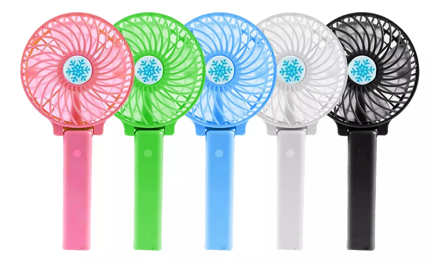 Mini Portable Handheld Fan USB Rechargeable Battery Cooling Folding Electric Fan - Primary Image