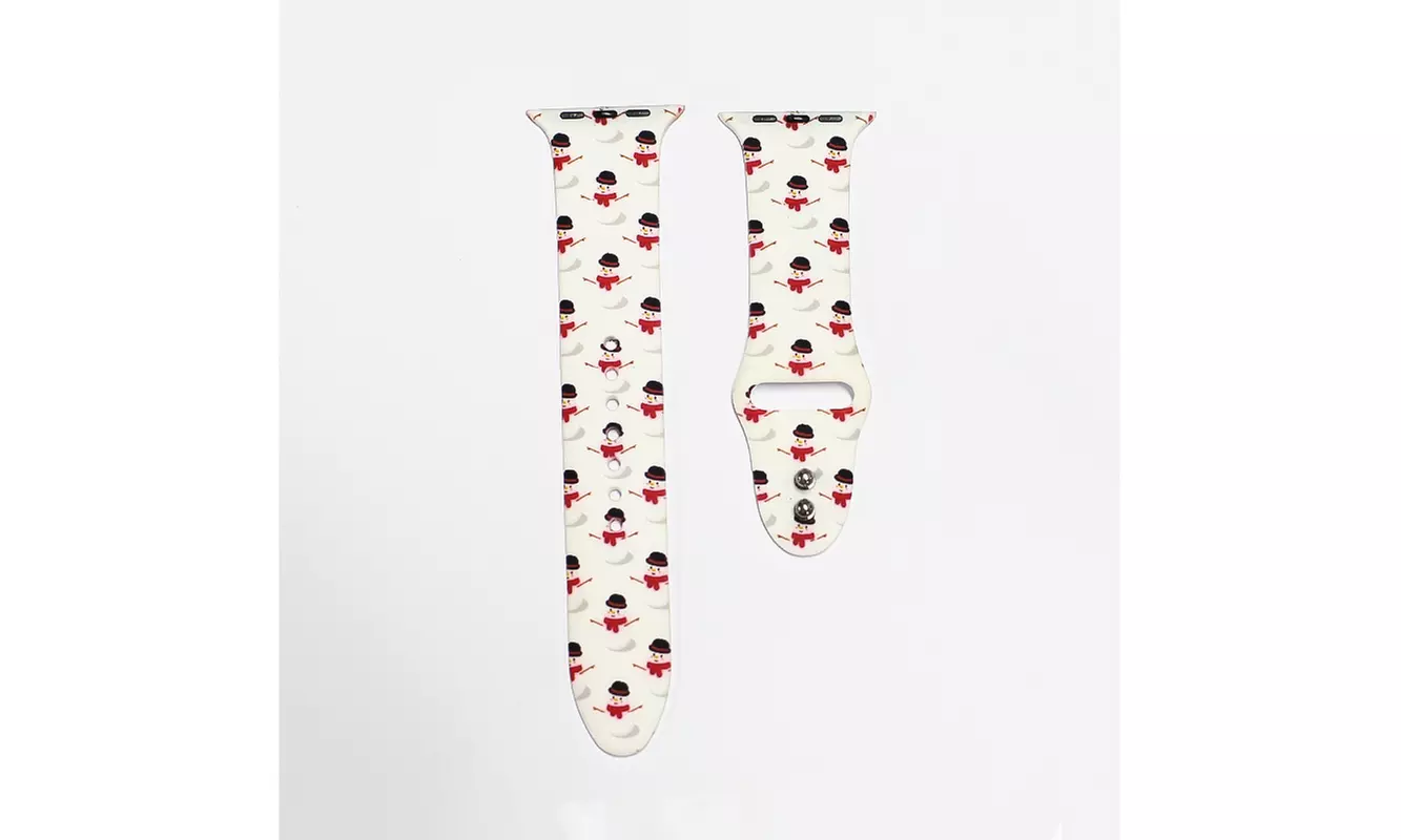 Holiday Print Silicone Apple Watch Bands All Series 1-7 & SE