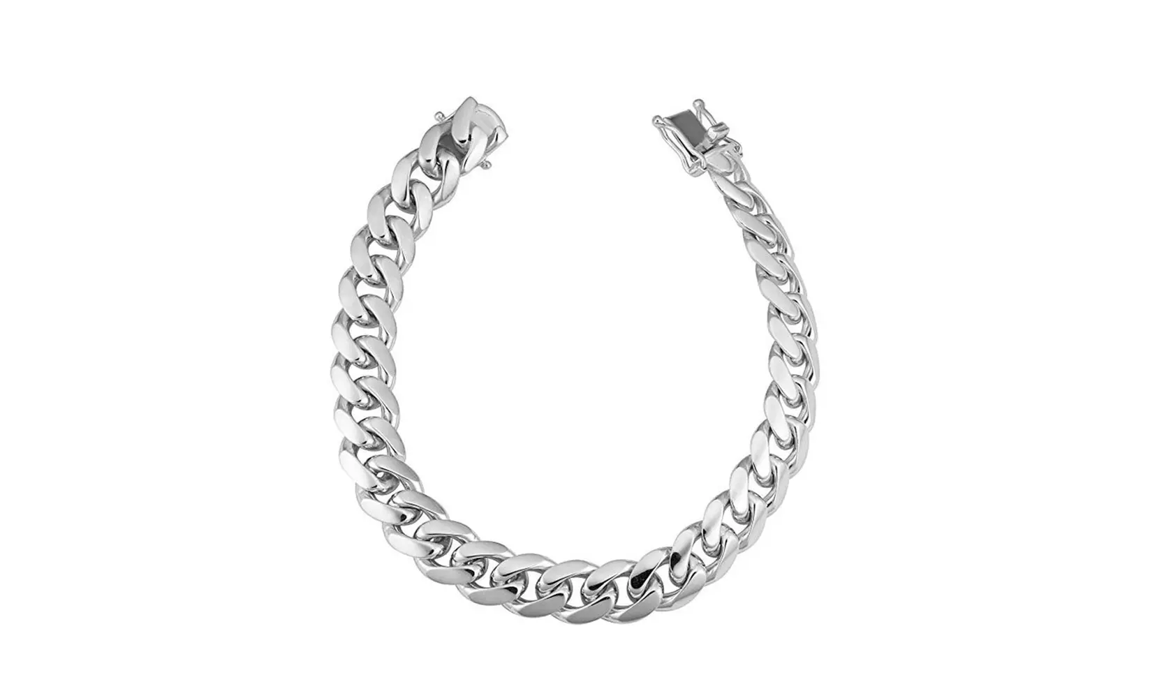 Men's Italian Sterling Silver 7MM Miami Cuban Bracelet - Second Medium