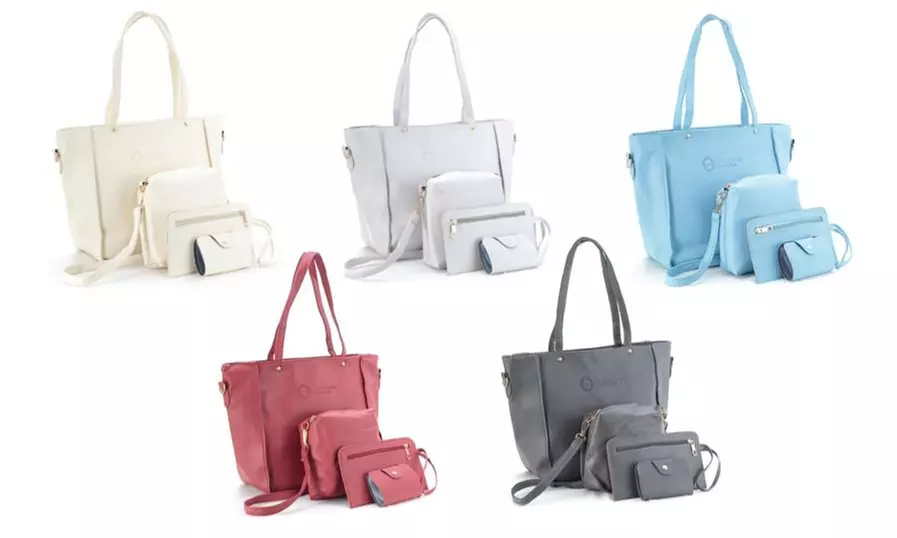 Lux Decor Collection 4-Piece Handbag, Crossbody, Wristlet and Snap Case Set - Primary Image