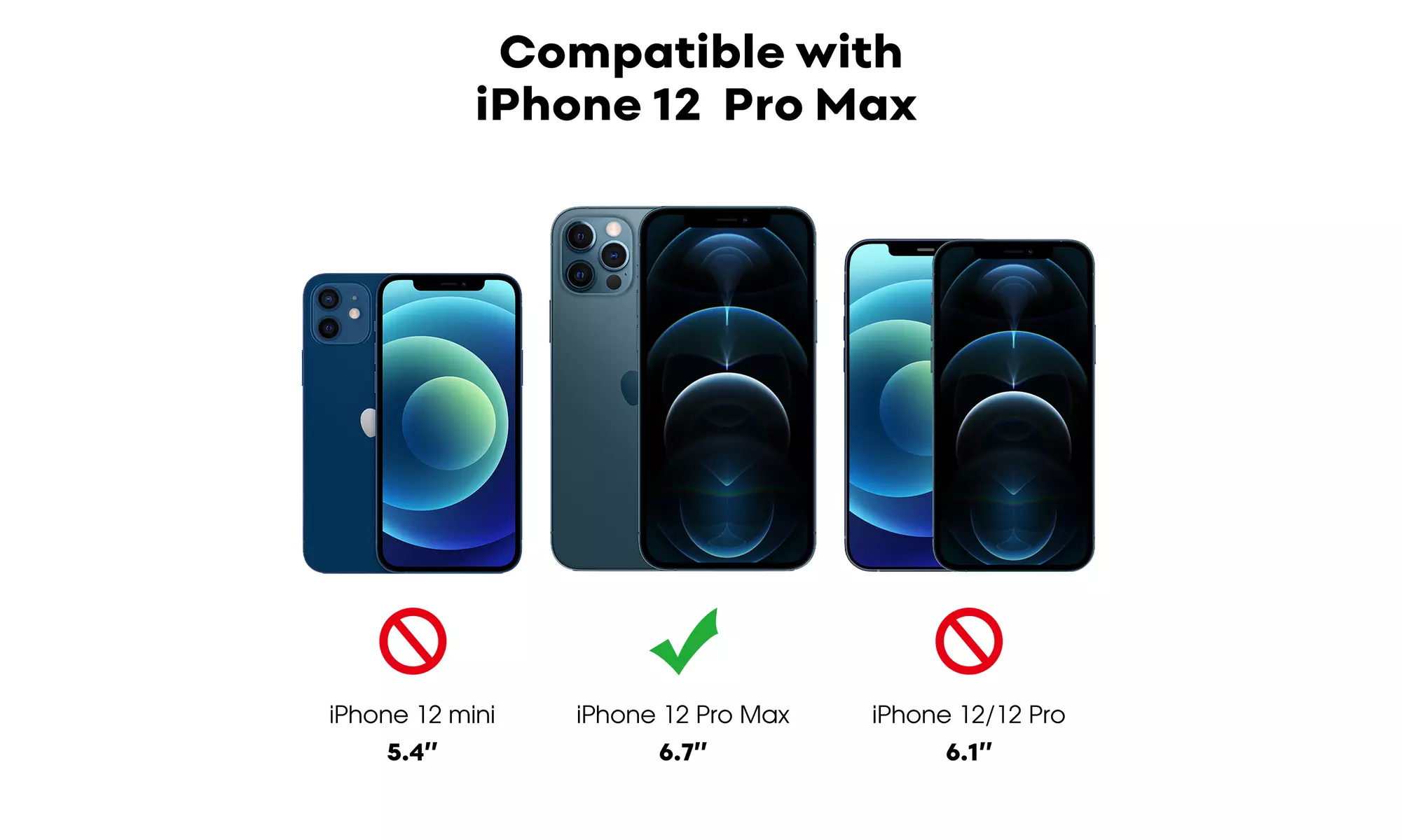 Tempered Glass Screen Protector for iPhone 12/13, Pro, Pro Max, Full Coverage