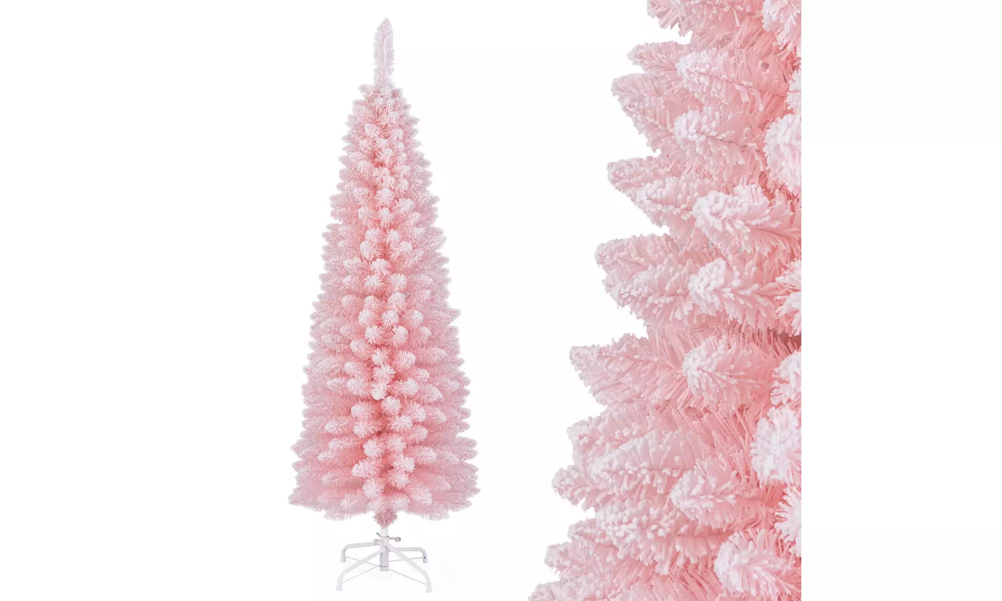 Costway 5/6/7/8 FT Artificial Christmas Tree with 328 Branch Tips Metal Stand