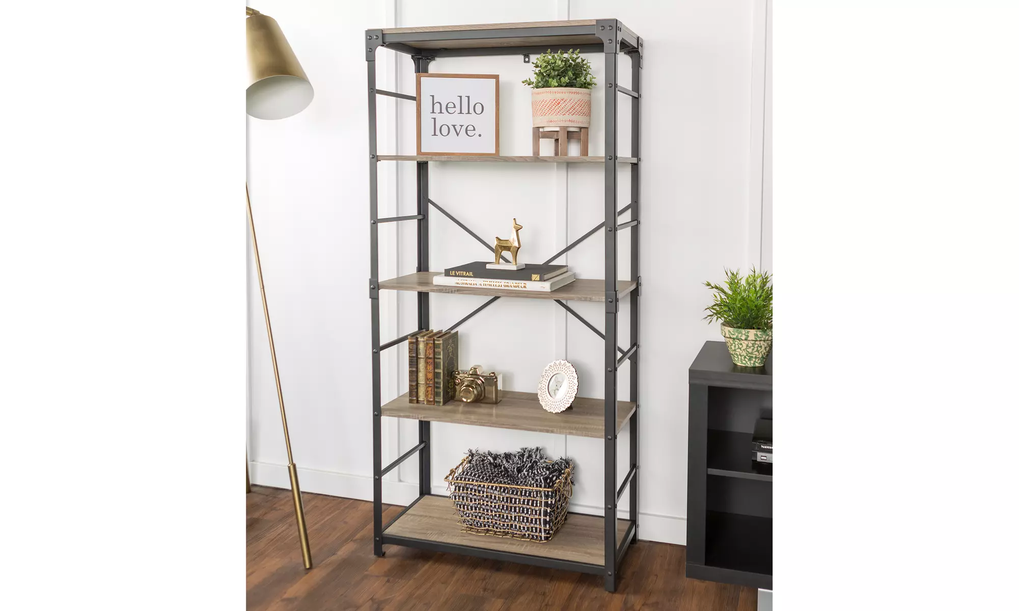 64" Angle Iron Bookshelf - Driftwood - Primary Image