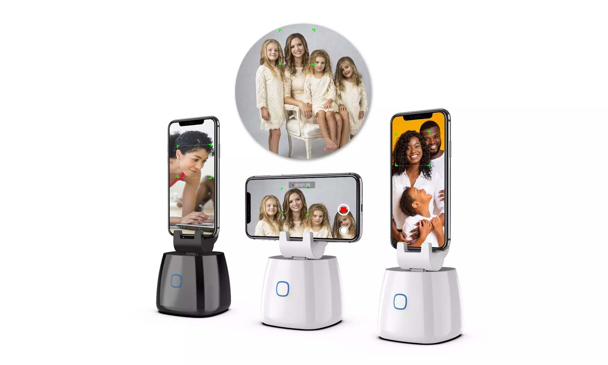 Zummy 360 Rotation Auto Face Object Tracking Smart Shooting Camera Phone Mount - Primary Image