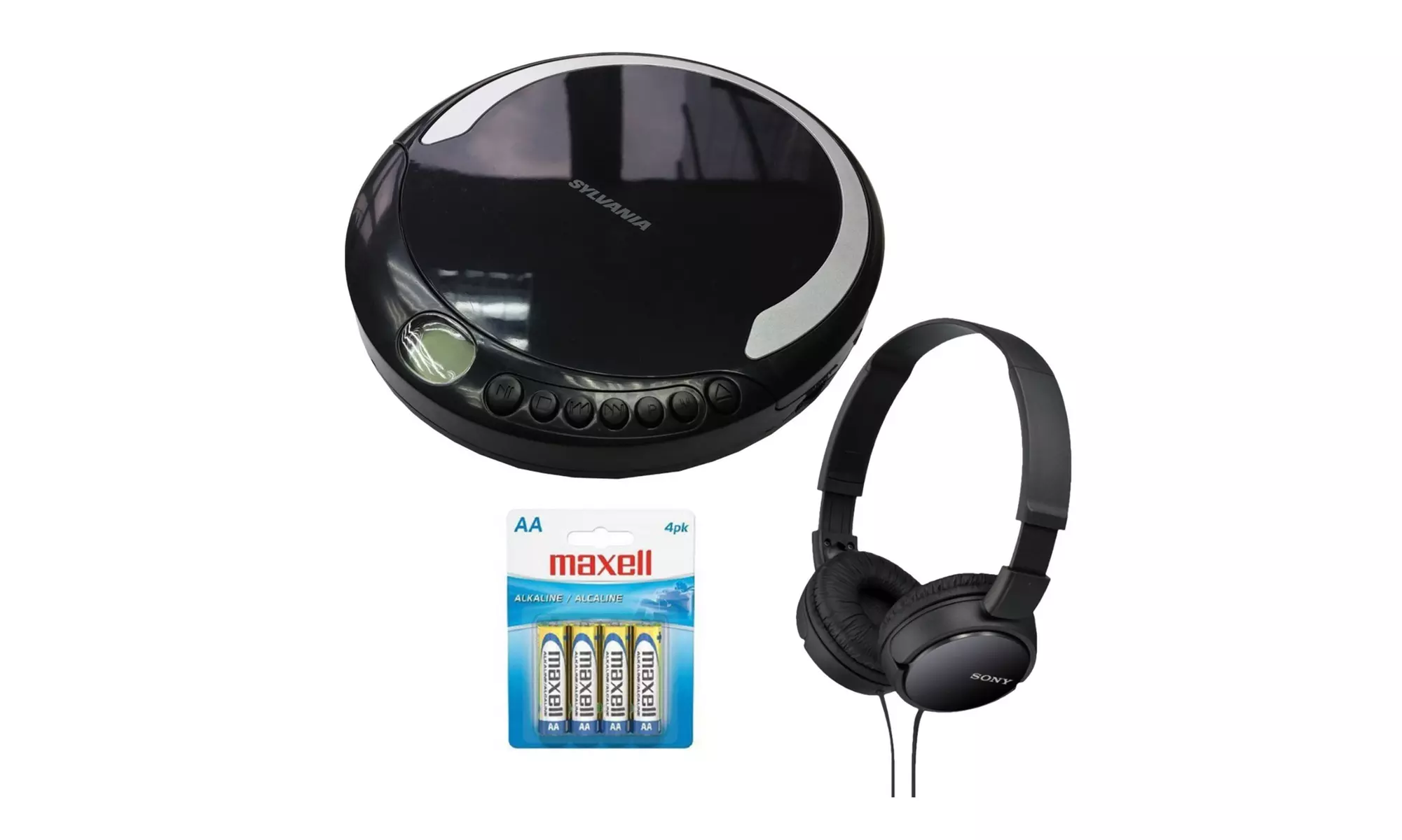 Sylvania Personal Compact CD Player with Sony ZX110 Headphones and Battery Pack - Primary Image