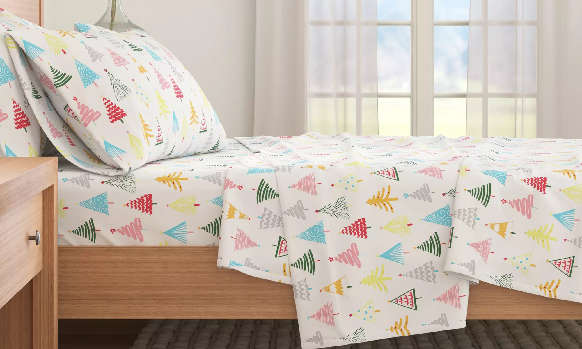 Turkish Cotton Winter-Theme Flannel Sheets Set