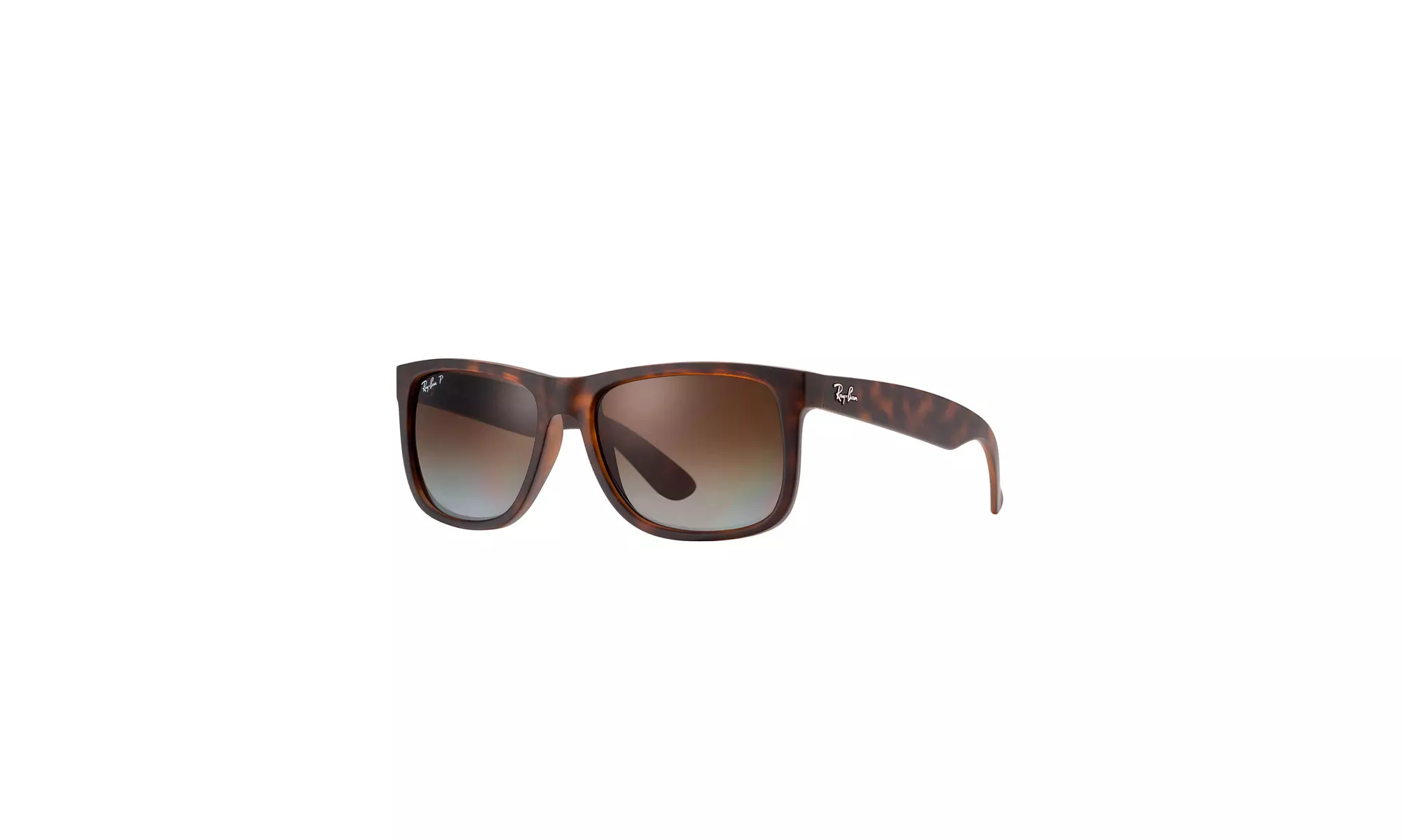 Ray-Ban Men's Polarized Justin RB4165-865/T5-55 Brown Rectangle Sunglasses - Primary Image