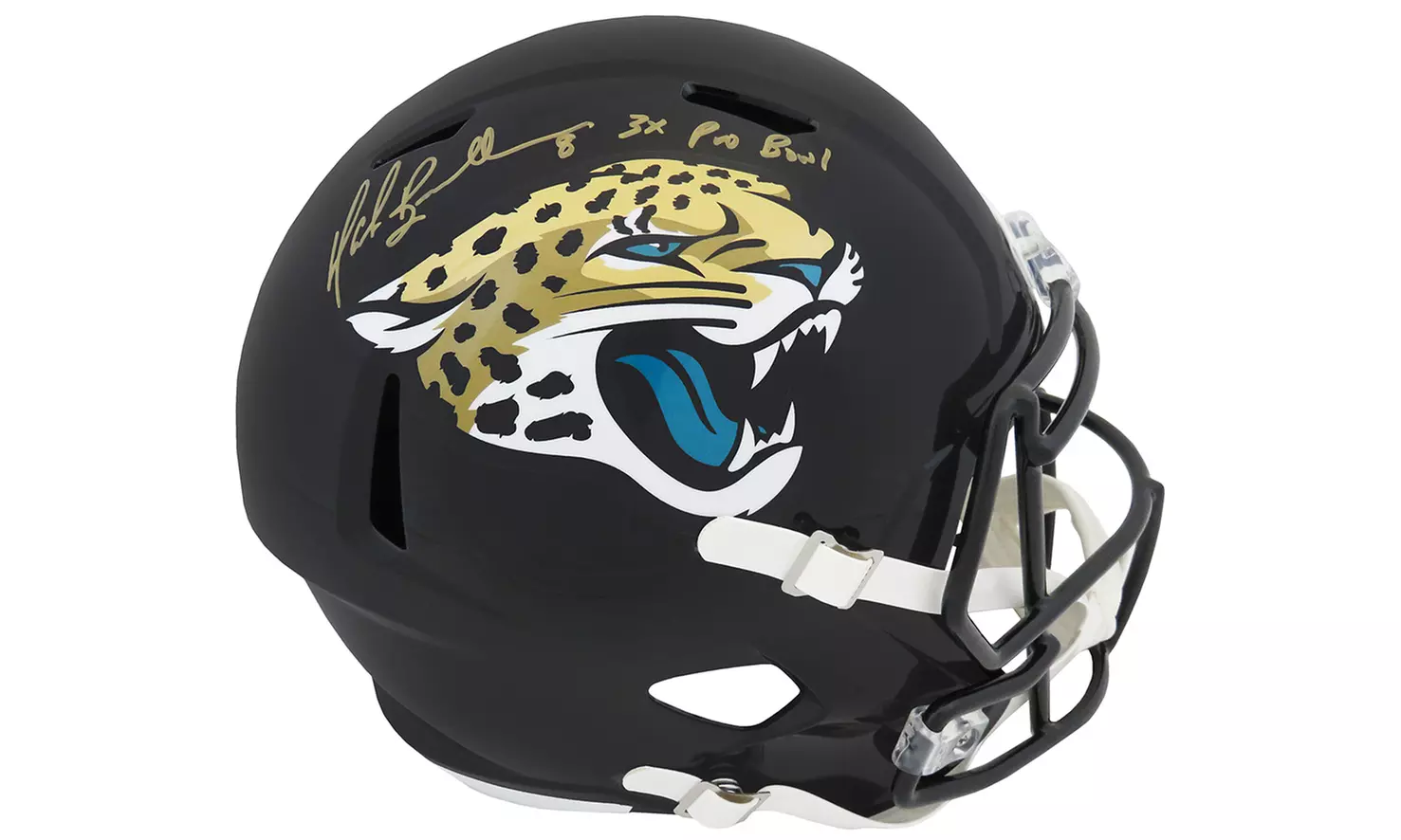 Mark Brunell Signed Jaguars Riddell Full Size Speed Replica Helmet w/3x Pro Bowl - Primary Image