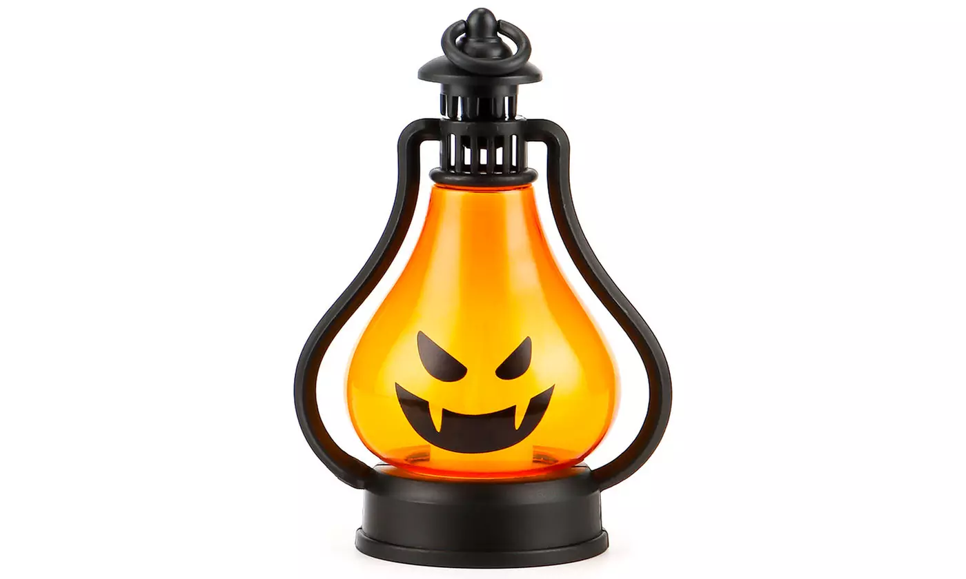 Halloween Lamp Flame LED Lantern Hanging Decor Pumpkin Witch Light Party 