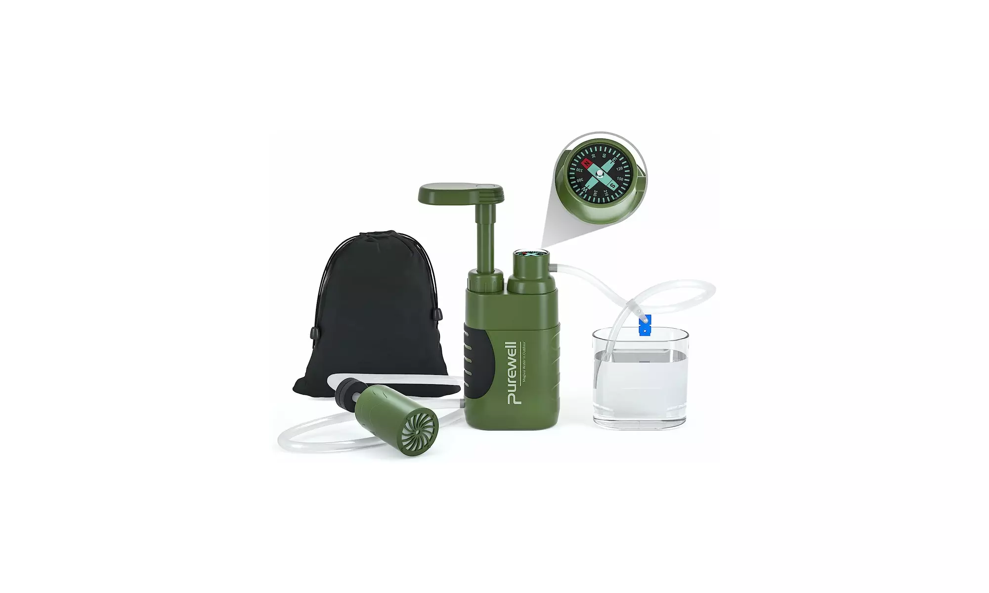 Purewell Portable Water Purifier Pump Filtration System with Replaceable Filter - Primary Image
