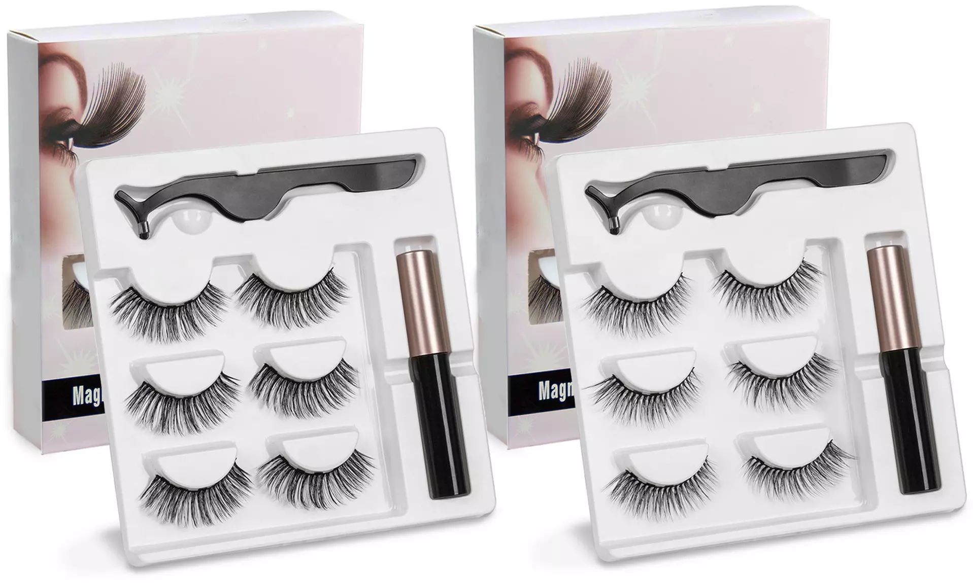 Ultimate Long Lasting Magnetic Eyelash and Eyeliner Kit - 3 - 10 Pairs of Lashes - Primary Image