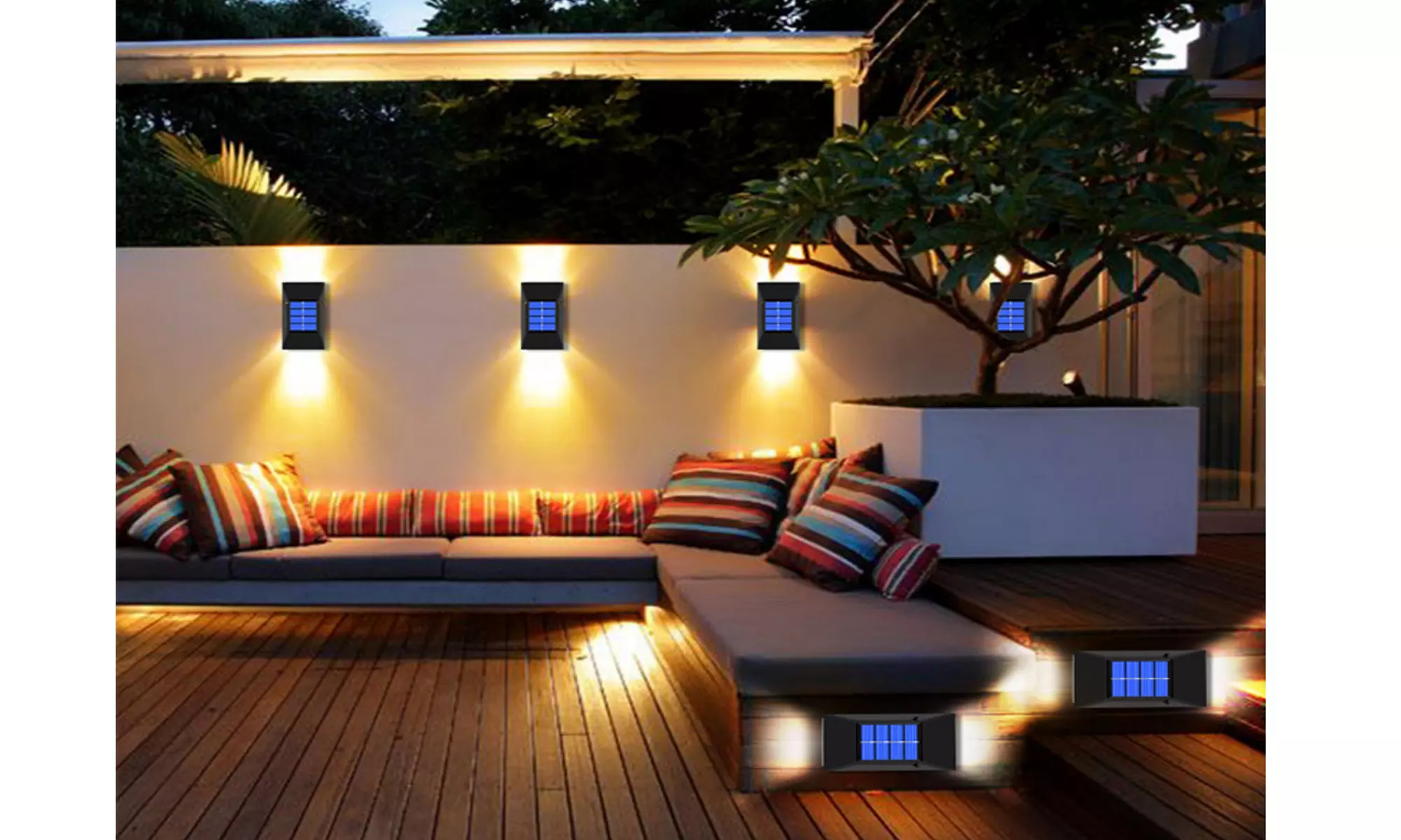 Waterproof Outdoor Solar LED Wall Lights (2 or 4- Pack) - Primary Image