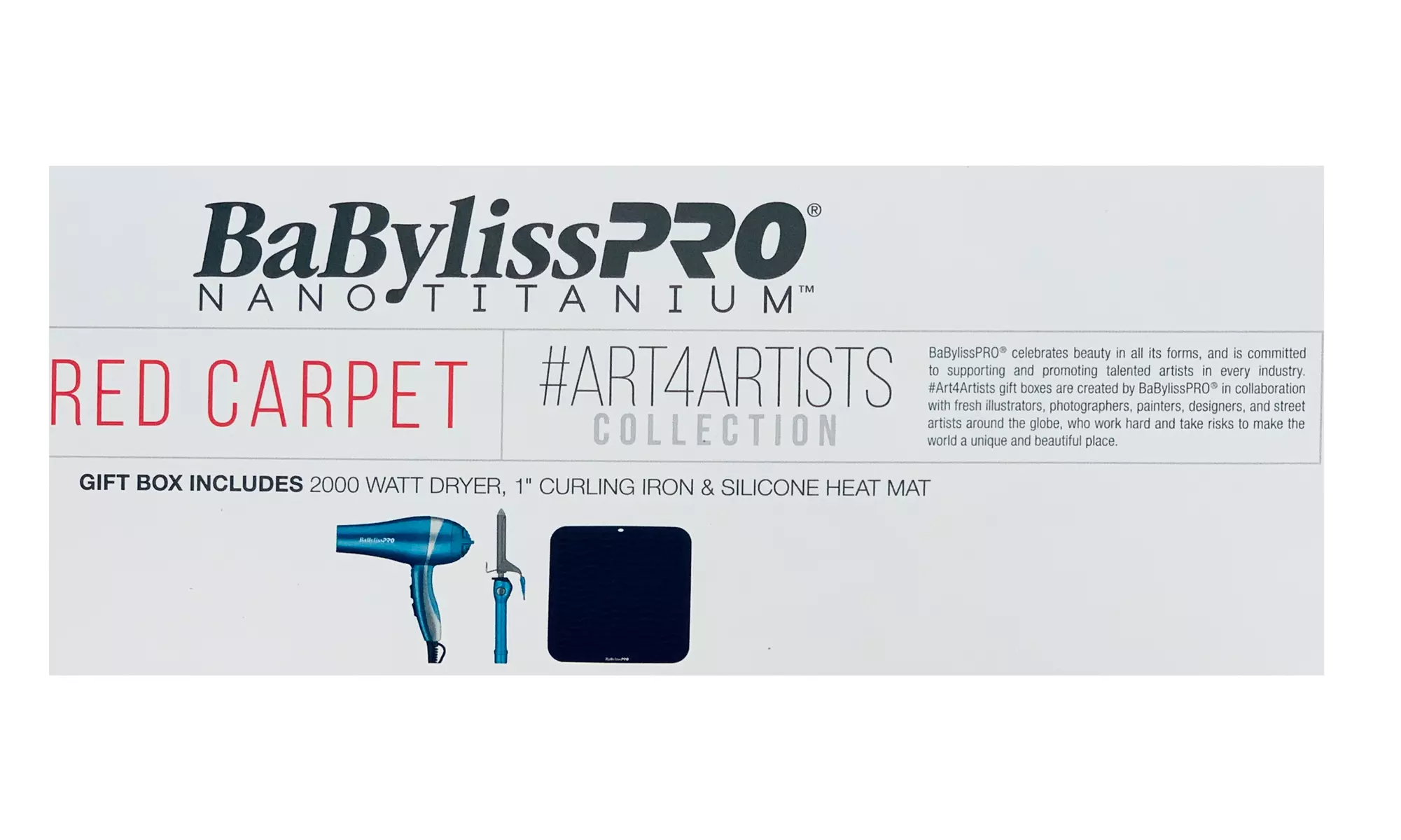 Babyliss Pro Nano Titanium Red Carpet #ART4ARTISTS Collection Gift Box - Second Medium