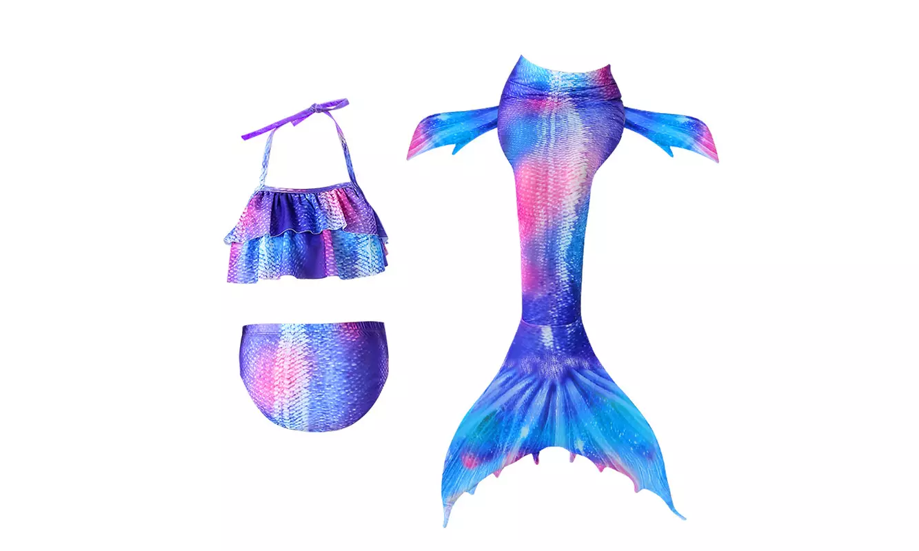 Girls Swimsuits Mermaid  Bikini Set for Big Girls Birthday Gift 4-6 Years - Primary Image