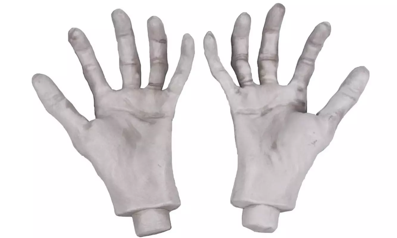1 Pair Realistic Plastic Skeleton Zombie Hands for Halloween Terror Scary Props - Second Medium