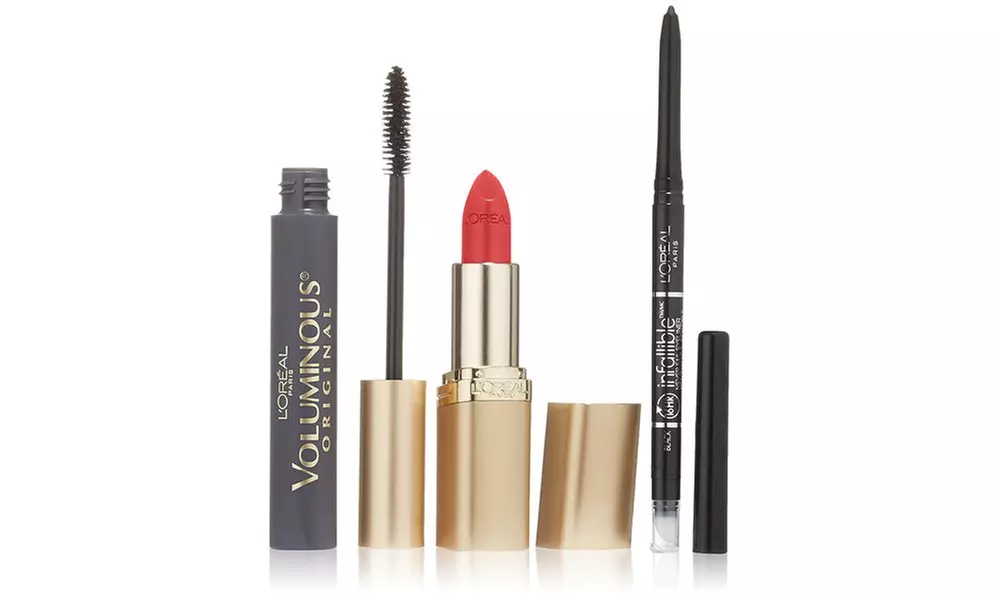 L'Oreal Paris Icons Makeup Kit with Voluminous Mascara, Eyeliner, and Lipstick - Primary Image