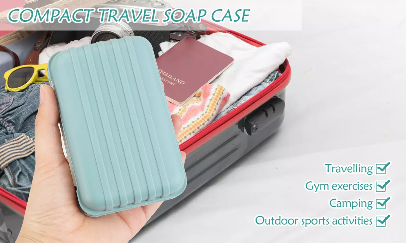 2-Pack Self Draining Bar Soap Holder Case Travel Soap Container Dishes