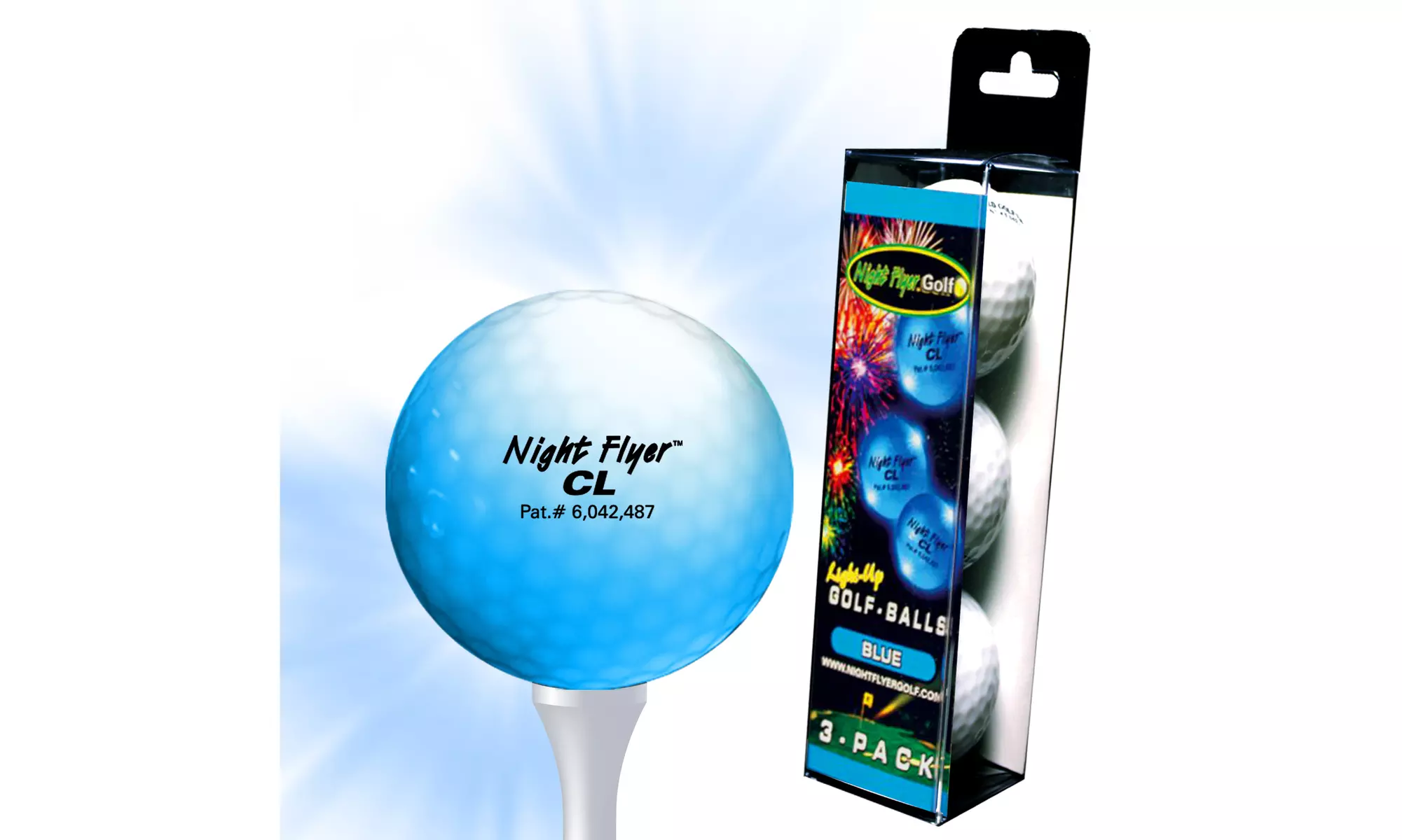 3 Pack - LED Light Up Golf Balls - Select Your Color! - Primary Image