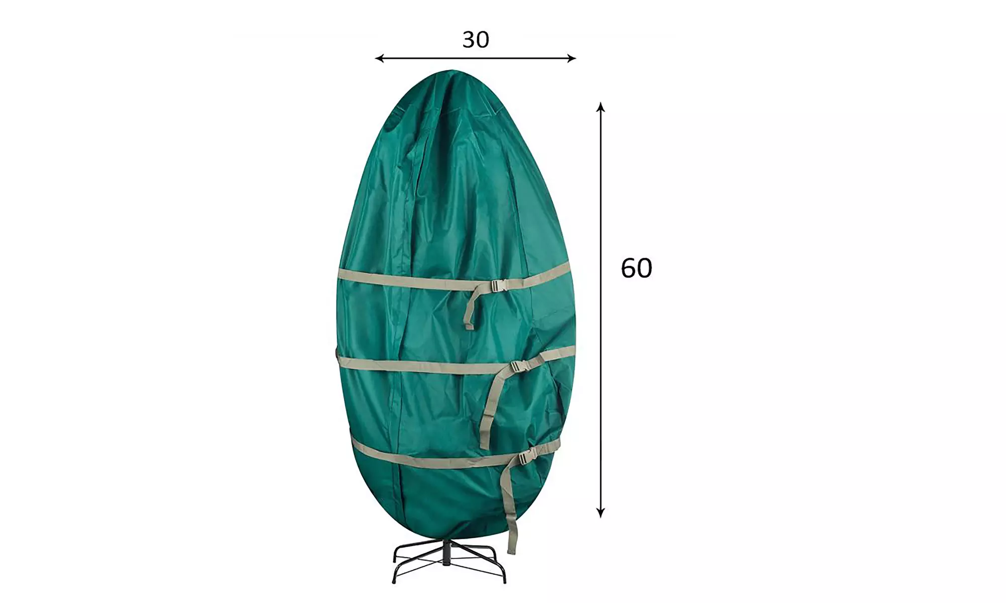 Premium Green Christmas Tree Canvas Storage Bag - Primary Image