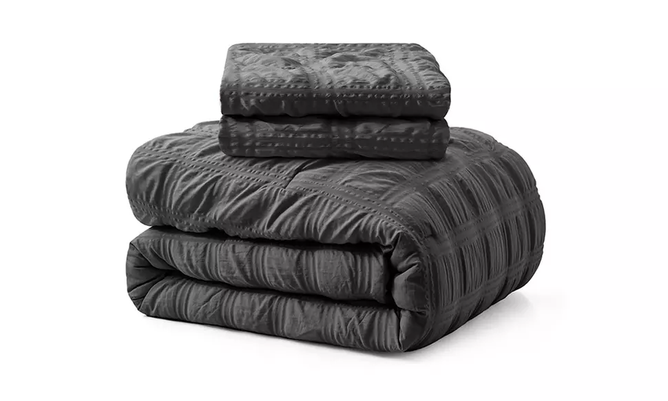 Peace Nest  2-3PC Crinkle Textured Comforter Set