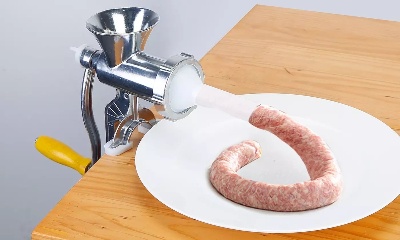 iMounTEK Heavy-Duty Manual Meat Grinder Hand-Crank Mincer with Sausage Maker
