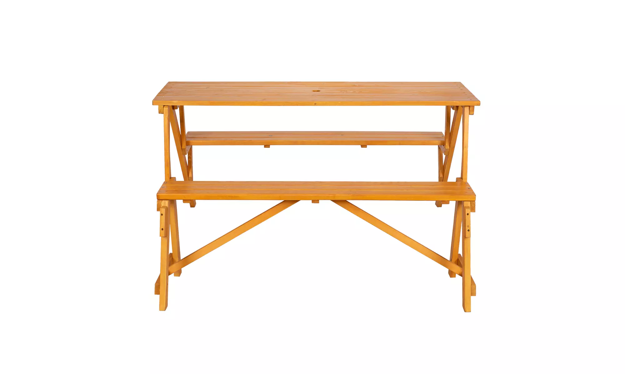 Solid Wood Dual-Purpose Conjoined Table And Chair - Primary Image