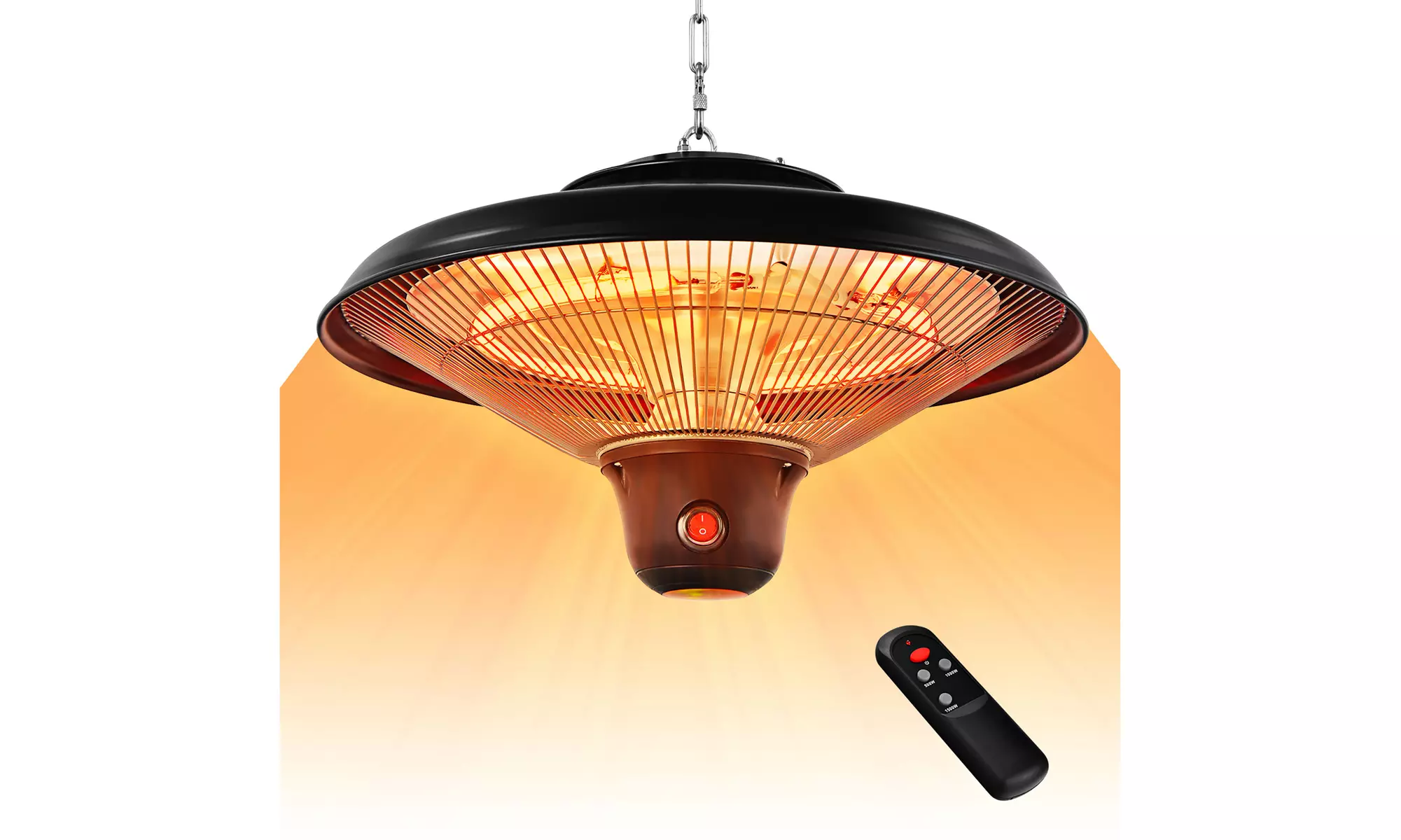 Costway Black/White Electric Hanging Heater Ceiling Mounted Infrared Remote - Primary Image