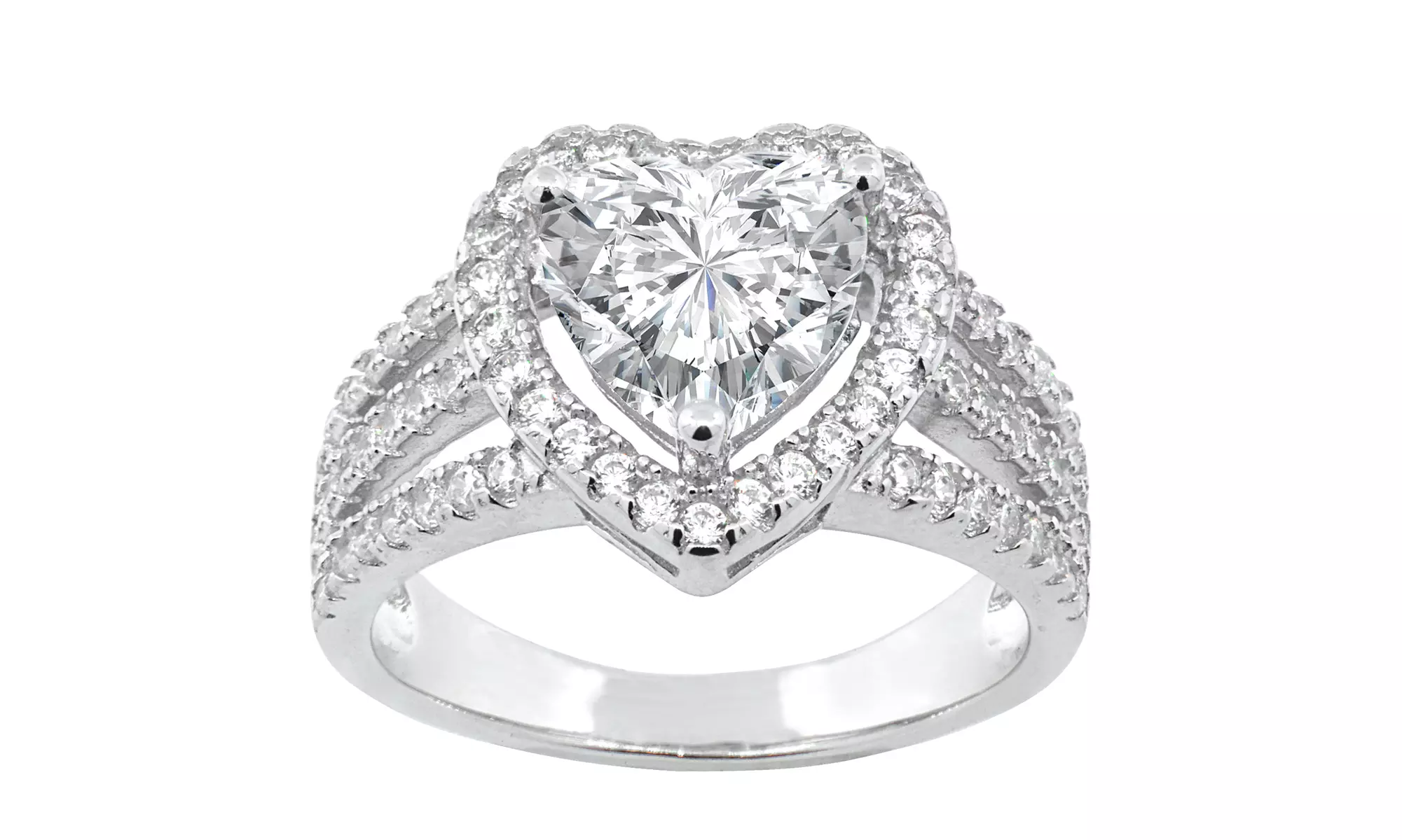 Mother's Love Heart Ring With Crystals 