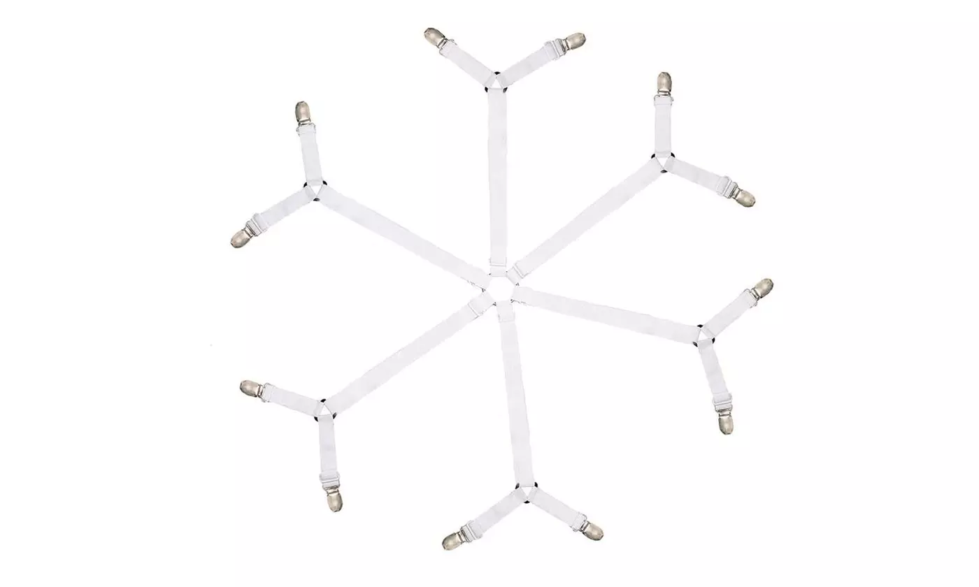 4 PCS Triangle Suspenders Gripper Holder Straps Clip for Bed Sheets Mattress