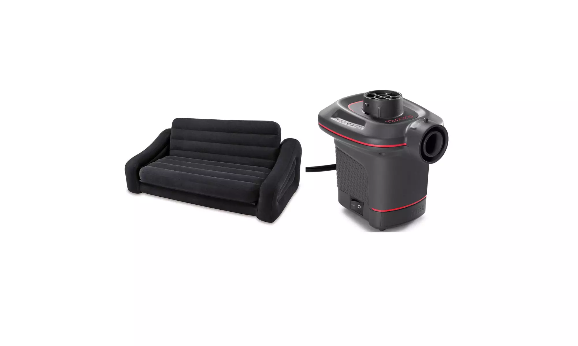 Inflatable Queen Size Pull-Out Sofa Bed & 12V Electric Air Pump - Primary Image