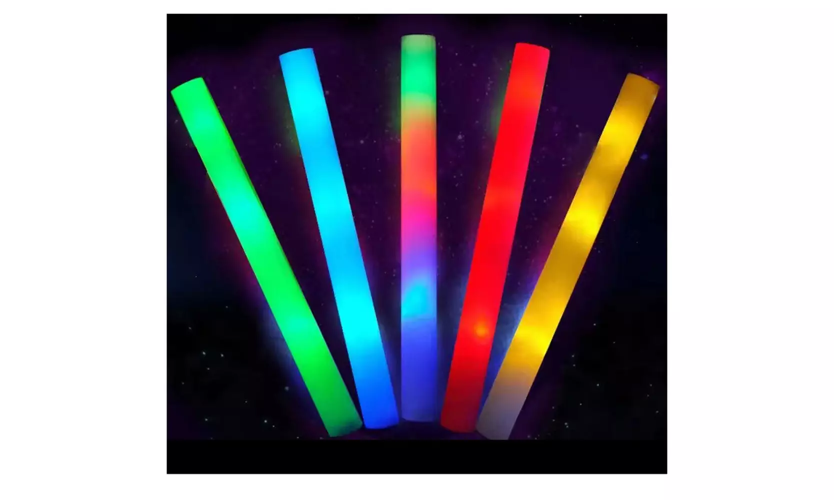 US 24-48 Pack LED Light Up Foam Sticks Glow Batons Flashing Rave Batons DJ Wands