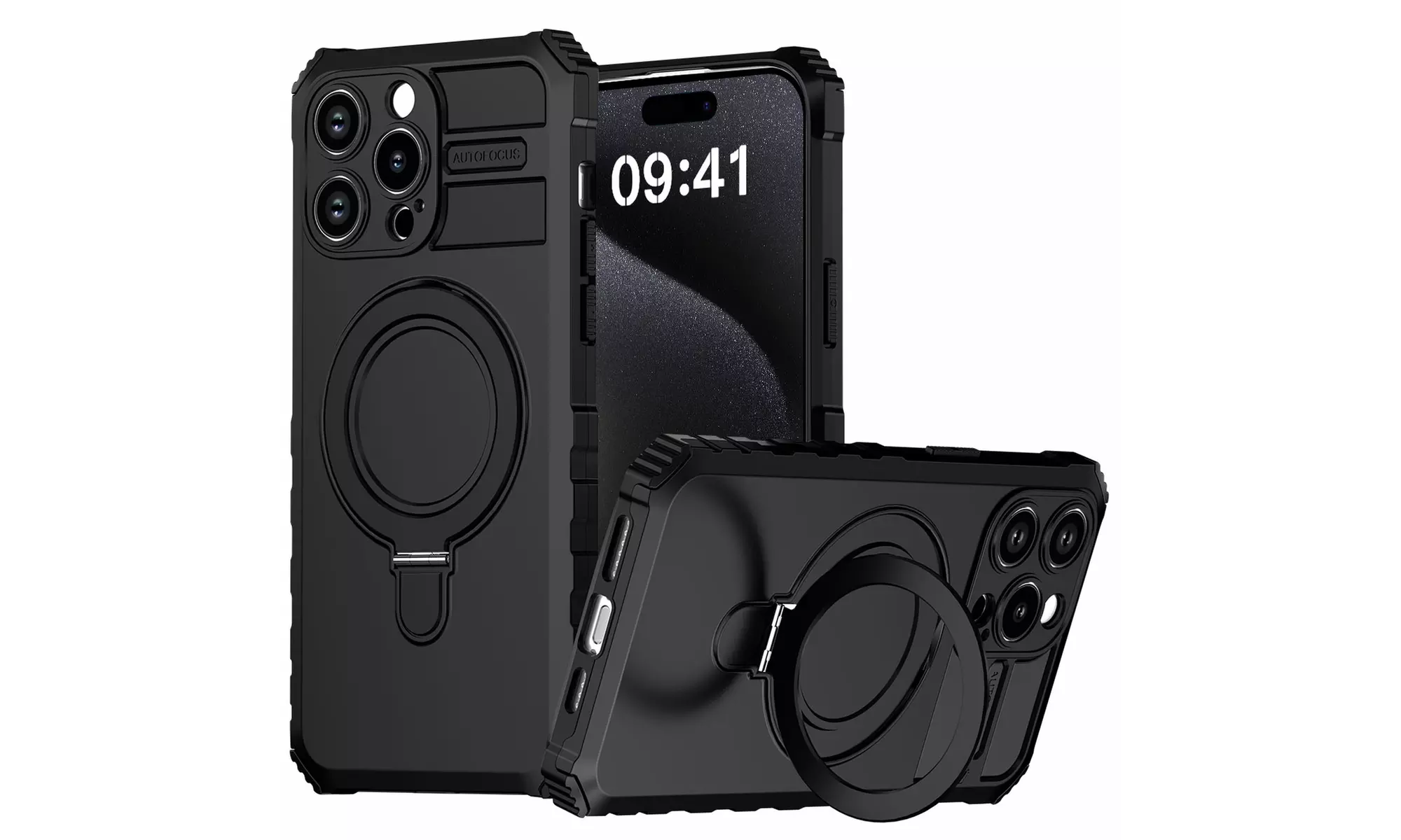 For iPhone 15 Pro Max MagSafe Magnetic Case Shockproof Ring Stand Rugged Cover