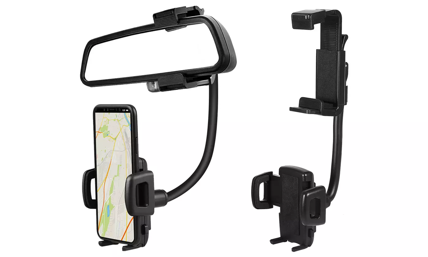 iMounTEK Rearview Mirror Phone Mount 360-Degree Rotation Car Phone Craddle - Primary Image