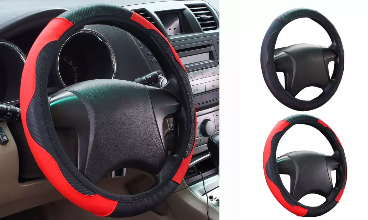 Universal 15 inch Microfiber Leather Auto Car Steering Wheel Cover
