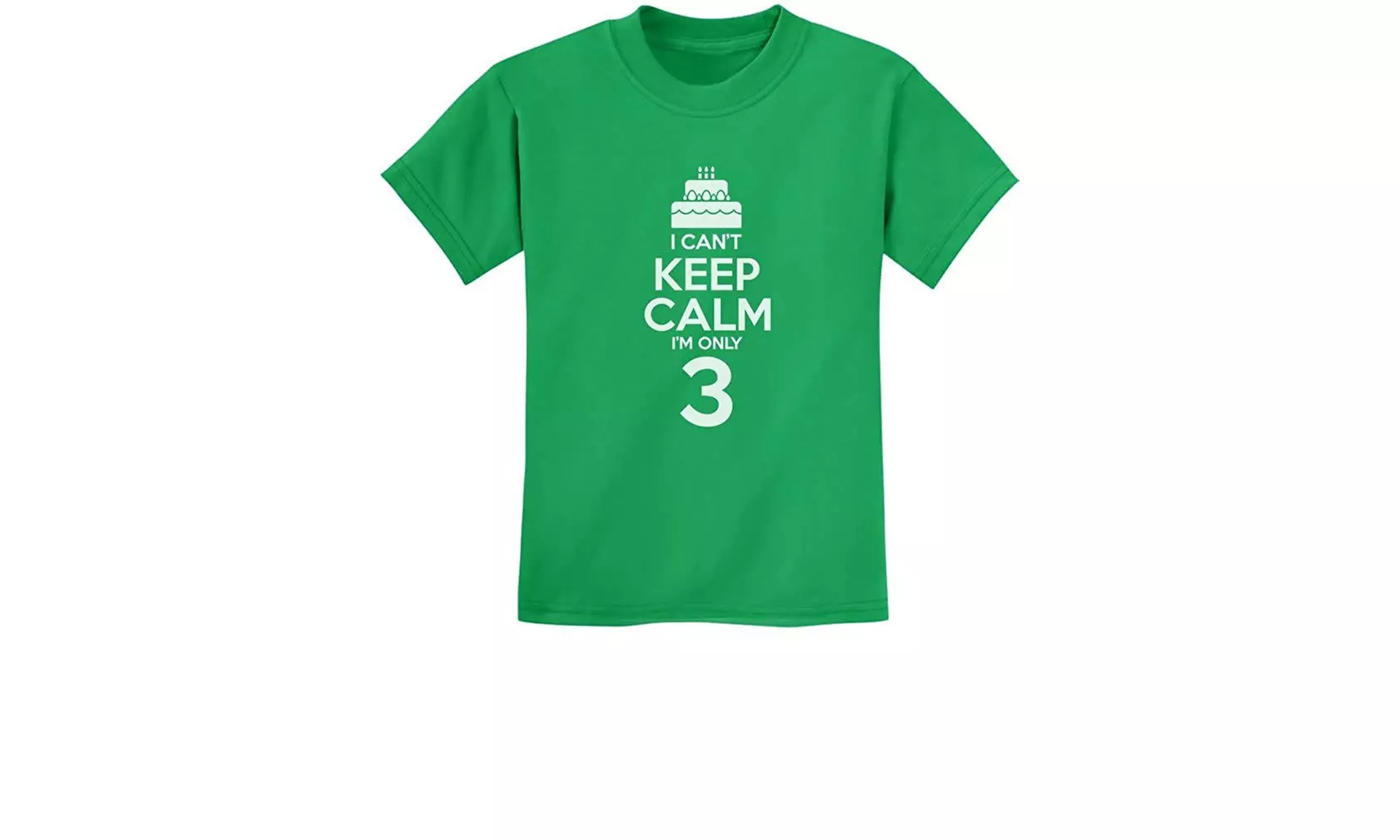 Gift for 3 Year Old Birthday Cake - I Can't Keep Calm I'm Only 3 Kids T-Shirt - Primary Image