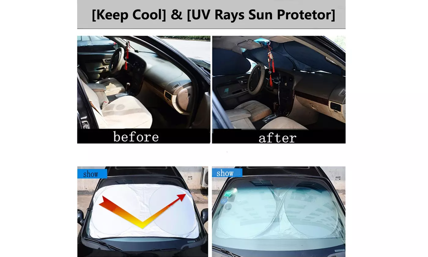 Extra Large Car Windshield Sun Shade Cover Blocks UV Rays Sun Visor Protector