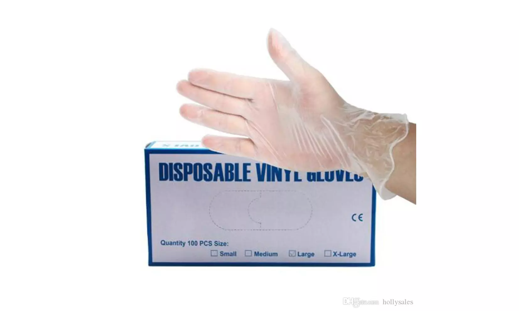 Vinyl Powder Free, Disposable Gloves - Latex Free, Box of 100 - Primary Image