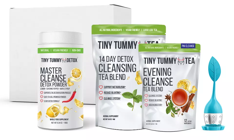 Detox in a Box Tea and Master Cleanse Set with Tea Infuser
