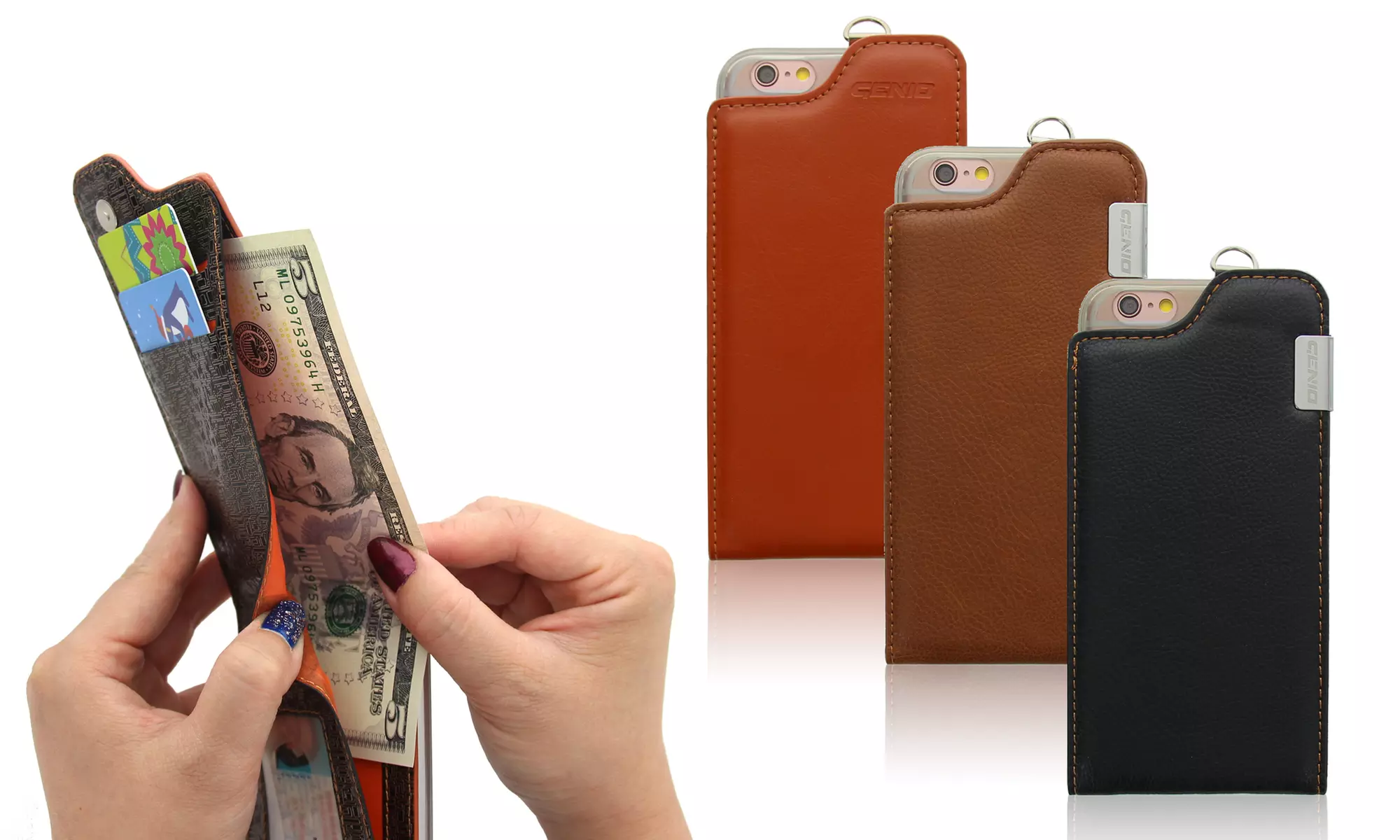 Slim Folio Credit Card / ID / Cash Storage Wallet Case for iPhone 6/6S - Primary Image
